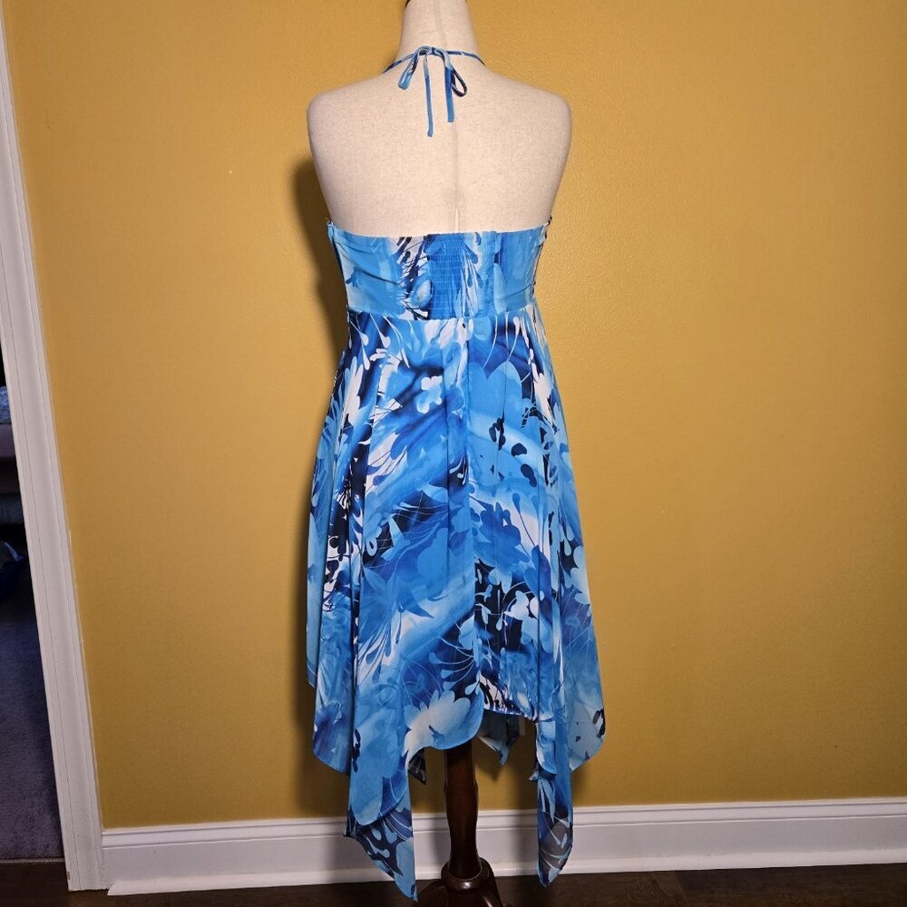 Gorgeous Jennifer Lopez Santorini Escape Sheer Overlay Sundress 10 Floral Hawaii - Picture 2 of 9
